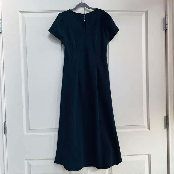 NWOT J. Crew 2023 Sustainable Black Cap Sleeve Key Hole Back Maxi Dress Sheath - Picture 6 of 8